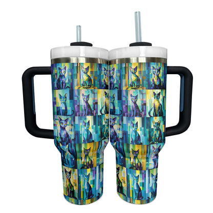 Shineful Tumbler Mosaic Colorful Cat