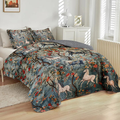 Shineful Quilt 3-Piece Set Mystical Steeds