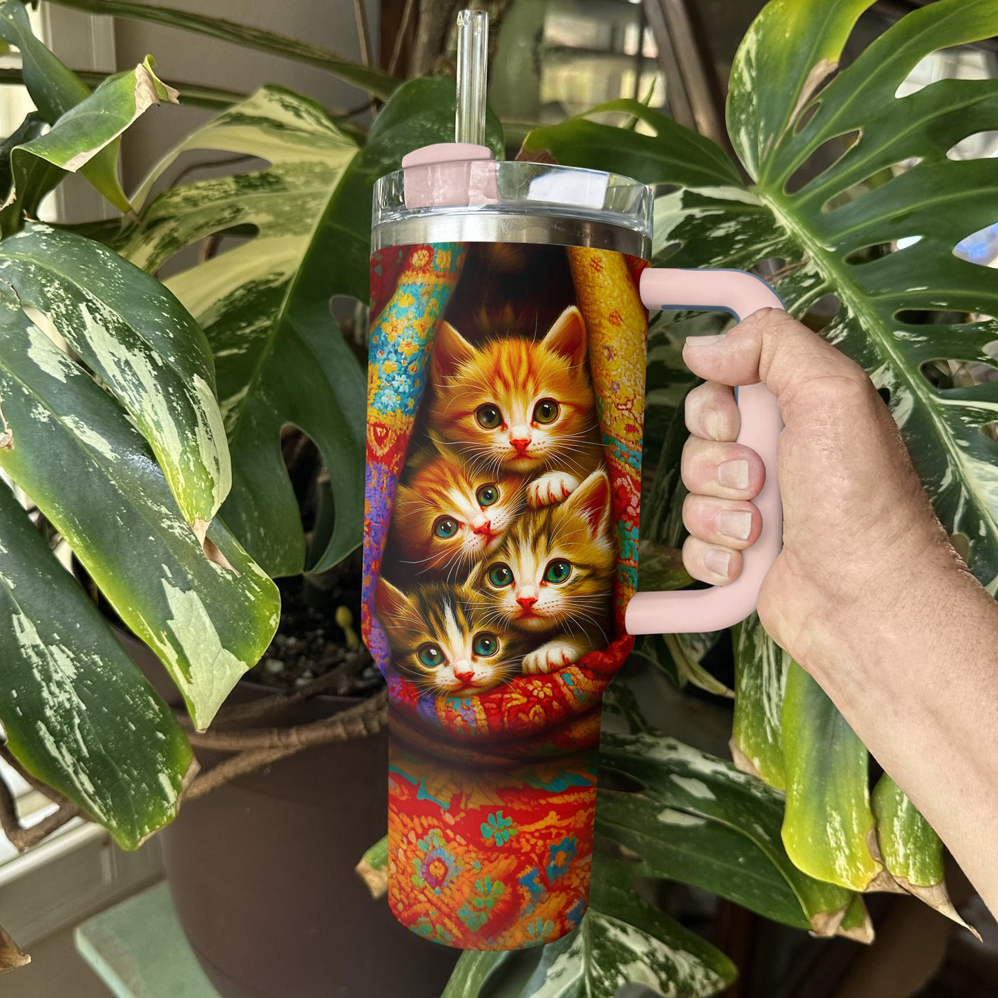 Shineful Tumbler Kitten In Cozy Blanket