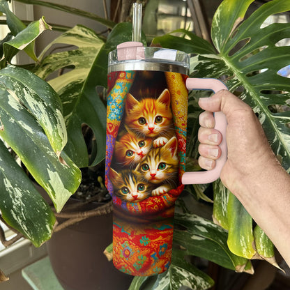 Shineful Tumbler Kitten In Cozy Blanket