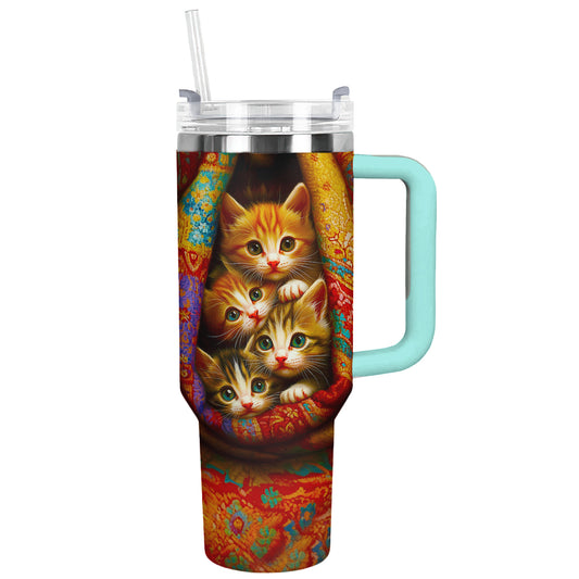 Shineful Tumbler Kitten In Cozy Blanket