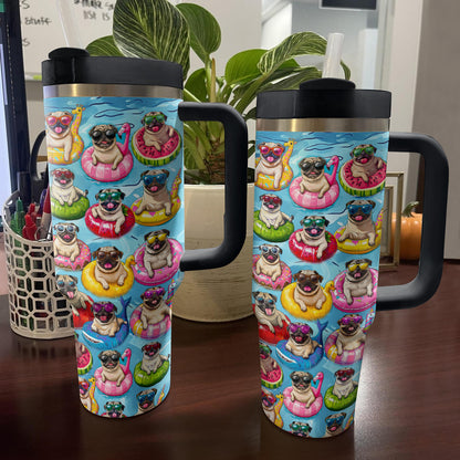 Shineful Tumbler Swimming With Pug