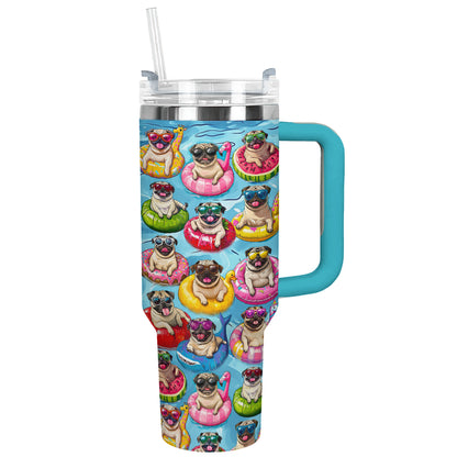 Shineful Tumbler Swimming With Pug