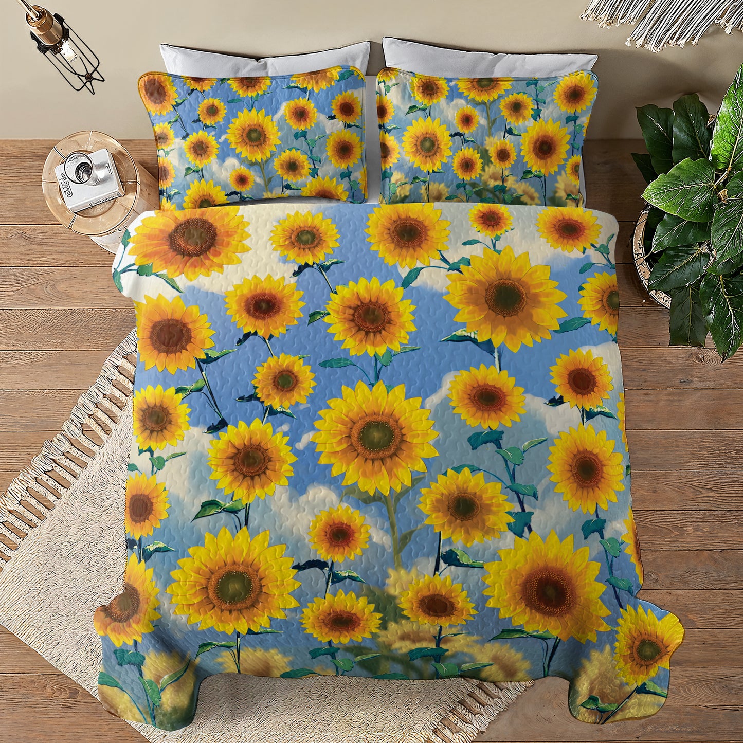 Shineful All Season Quilt 3-Piece Set - Blissful Sunflower