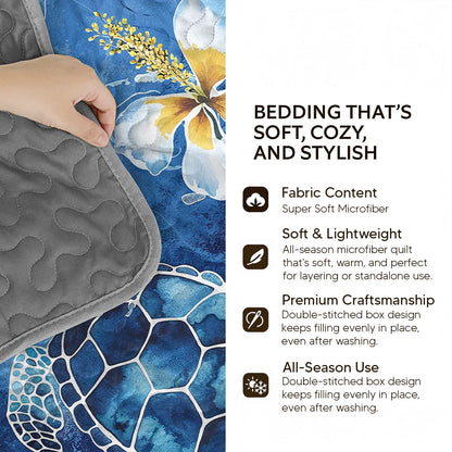 Shineful Quilt 3-Piece Set Sea Turtle