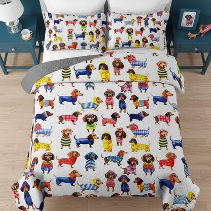 Shineful Quilt 3-Piece Set Dachshund Amazing Stylish