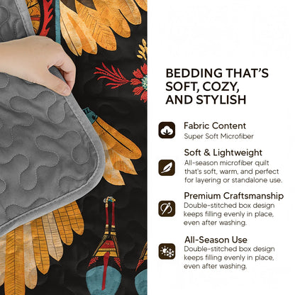 Shineful Quilt 3-Piece Set Horse Floral Pattern