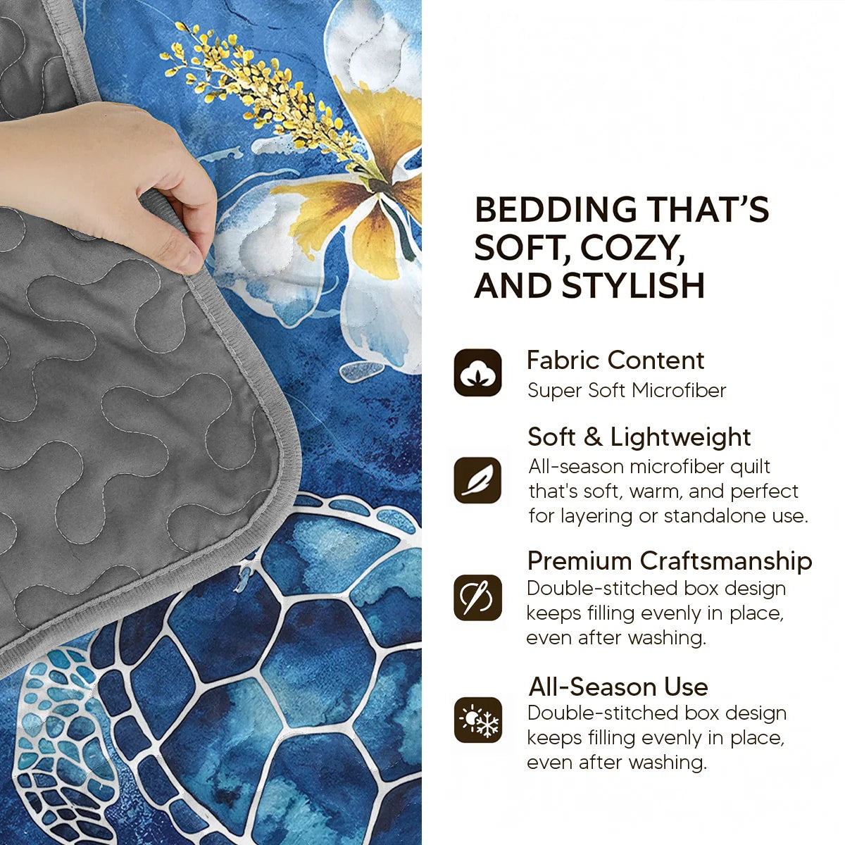 Shineful Quilt 3-Piece Set Coastal Shell