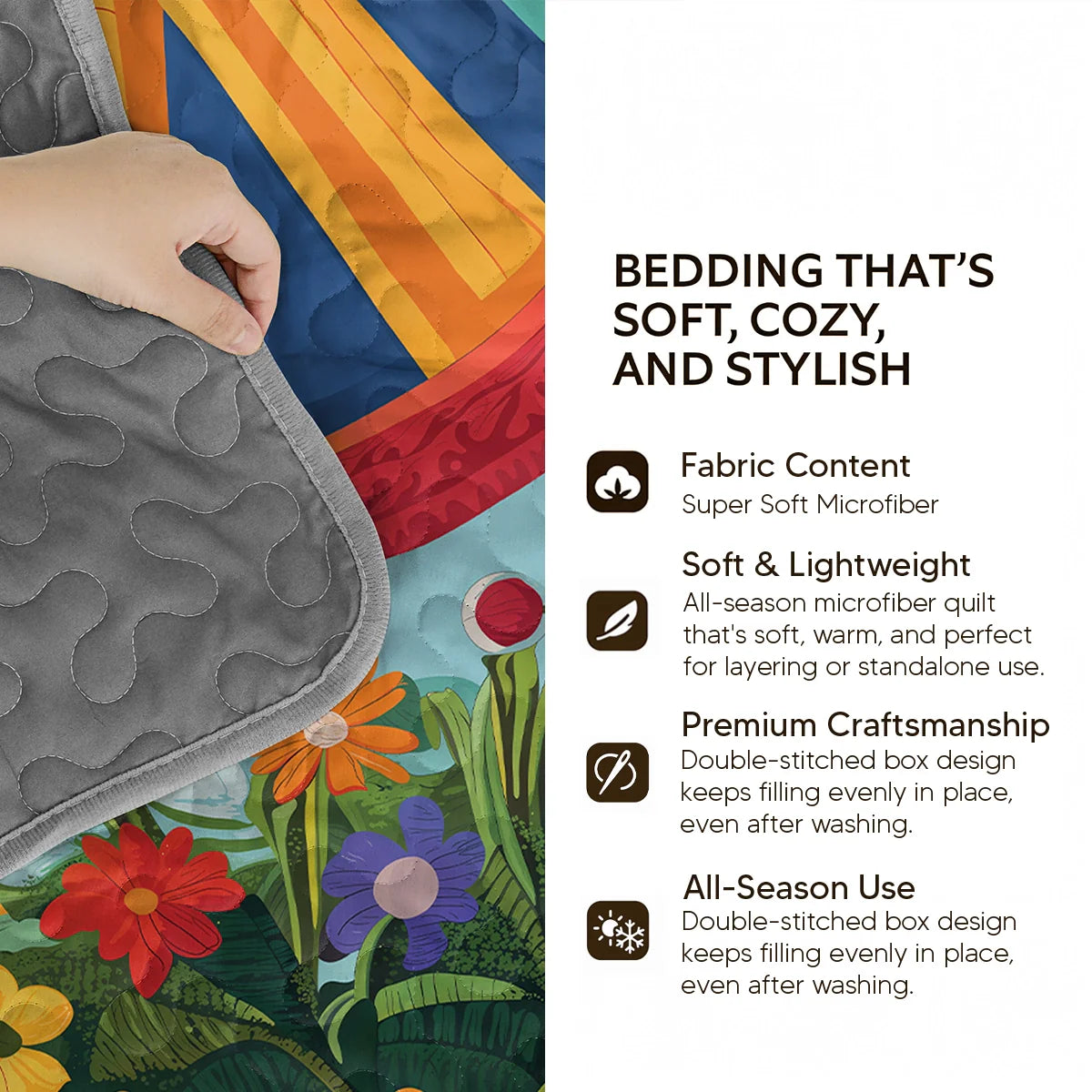 Shineful Quilt 3-Piece Set Peace Bloom