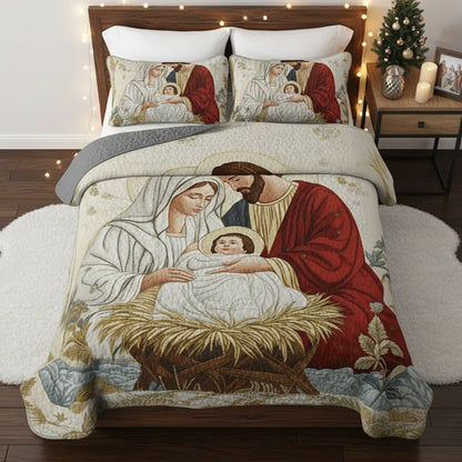 Shineful Quilt 3-Piece Set Nativity Blessing