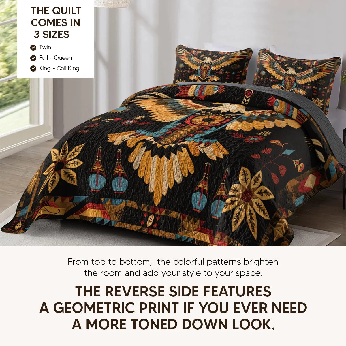Shineful Quilt 3-Piece Set Horse Floral Pattern