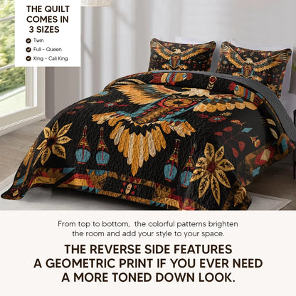 Shineful Quilt 3-Piece Set Horse Floral Pattern