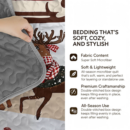 Shineful Quilt 3-Piece Set Country Christmas Charm