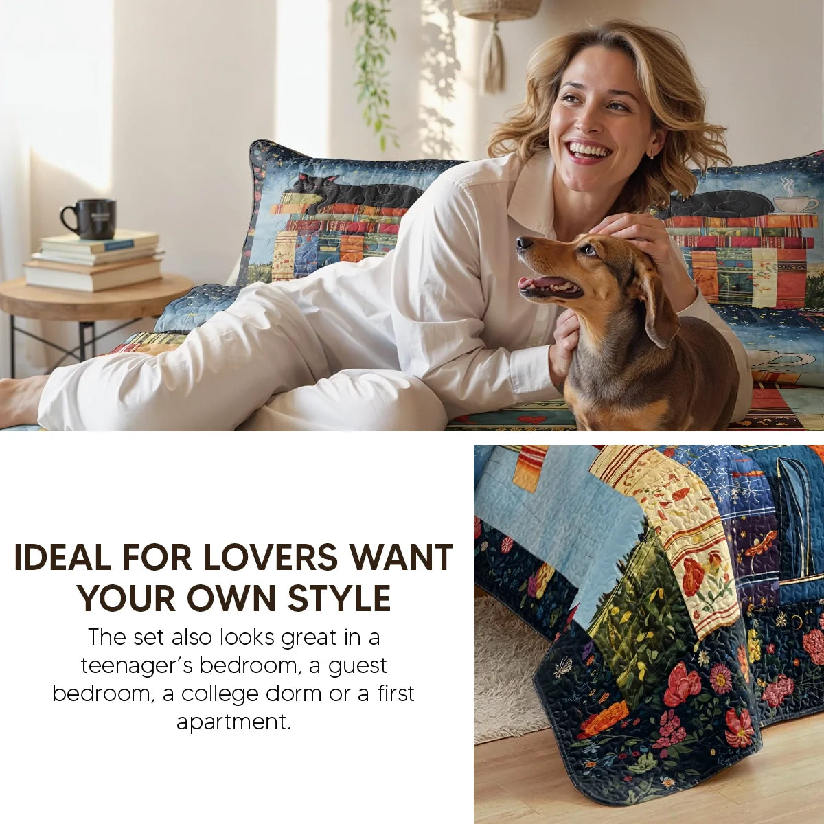 Shineful Quilt 3-Piece Set Library Dreams