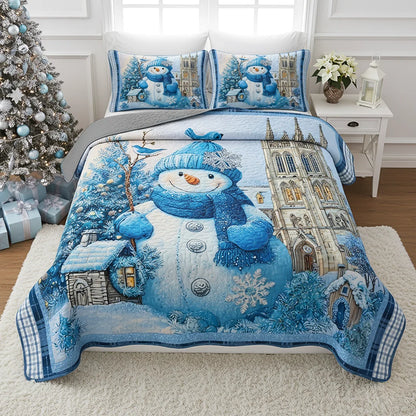 Shineful Quilt 3-Piece Set Frosty Blue Winter