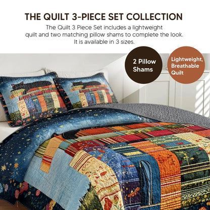 Shineful Quilt 3-Piece Set Library Dreams