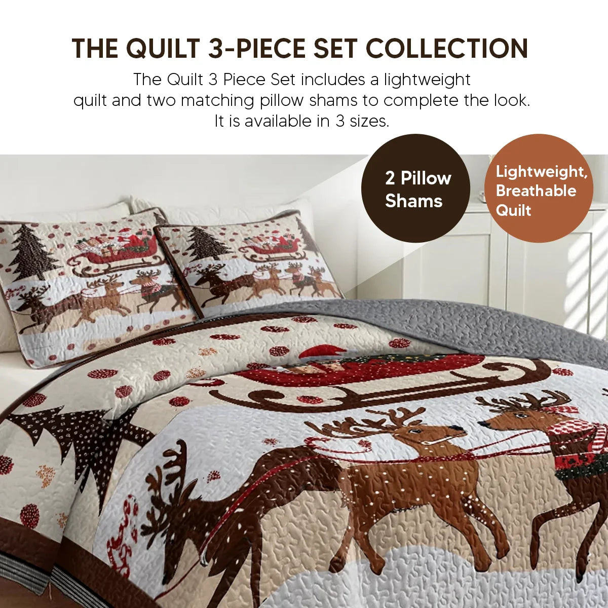 Shineful Quilt 3-Piece Set Christmas Eve Magic