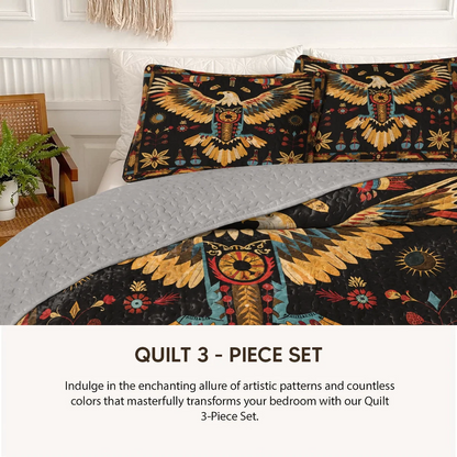 Shineful Quilt 3-Piece Set Tribal Eagle