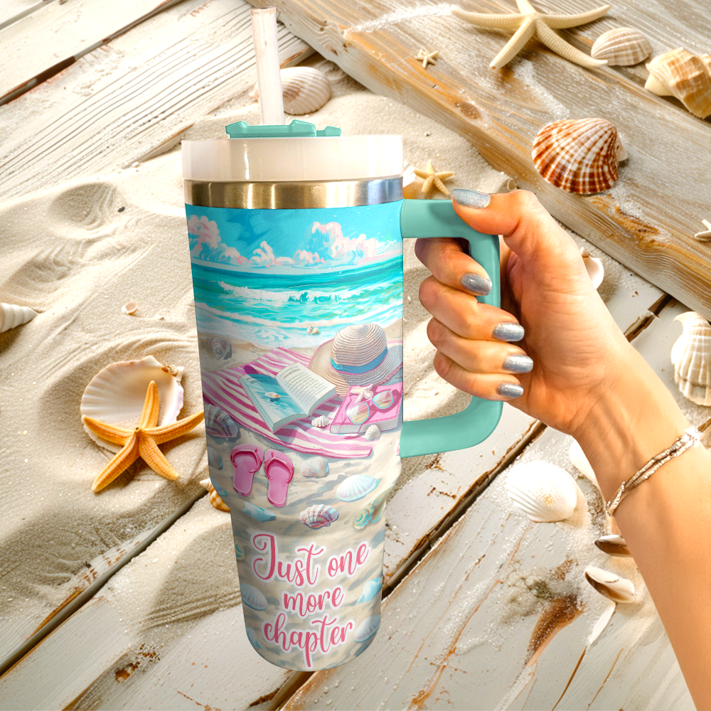 Shineful Tumbler Just One More Chapter Pink Beachy