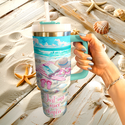 Shineful Tumbler Just One More Chapter Pink Beachy
