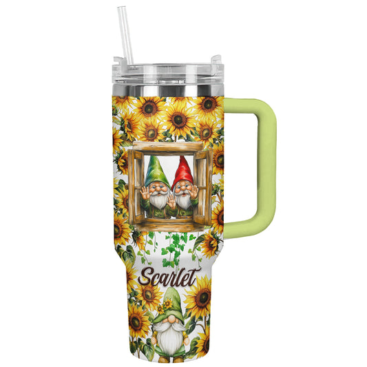 Shineful Tumbler Personalized Sunflower Lucky Gnomes