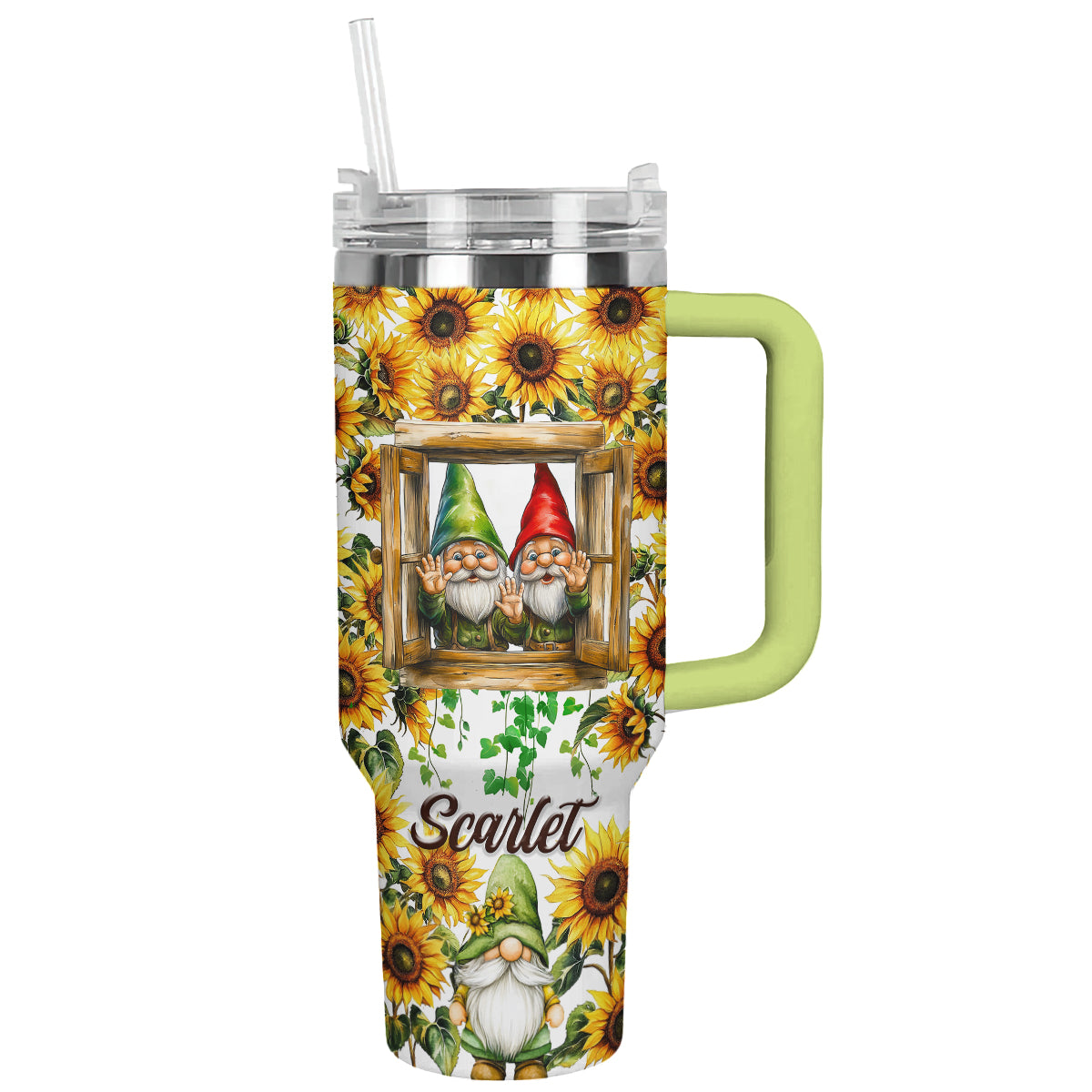 Shineful Tumbler Personalized Sunflower Lucky Gnomes