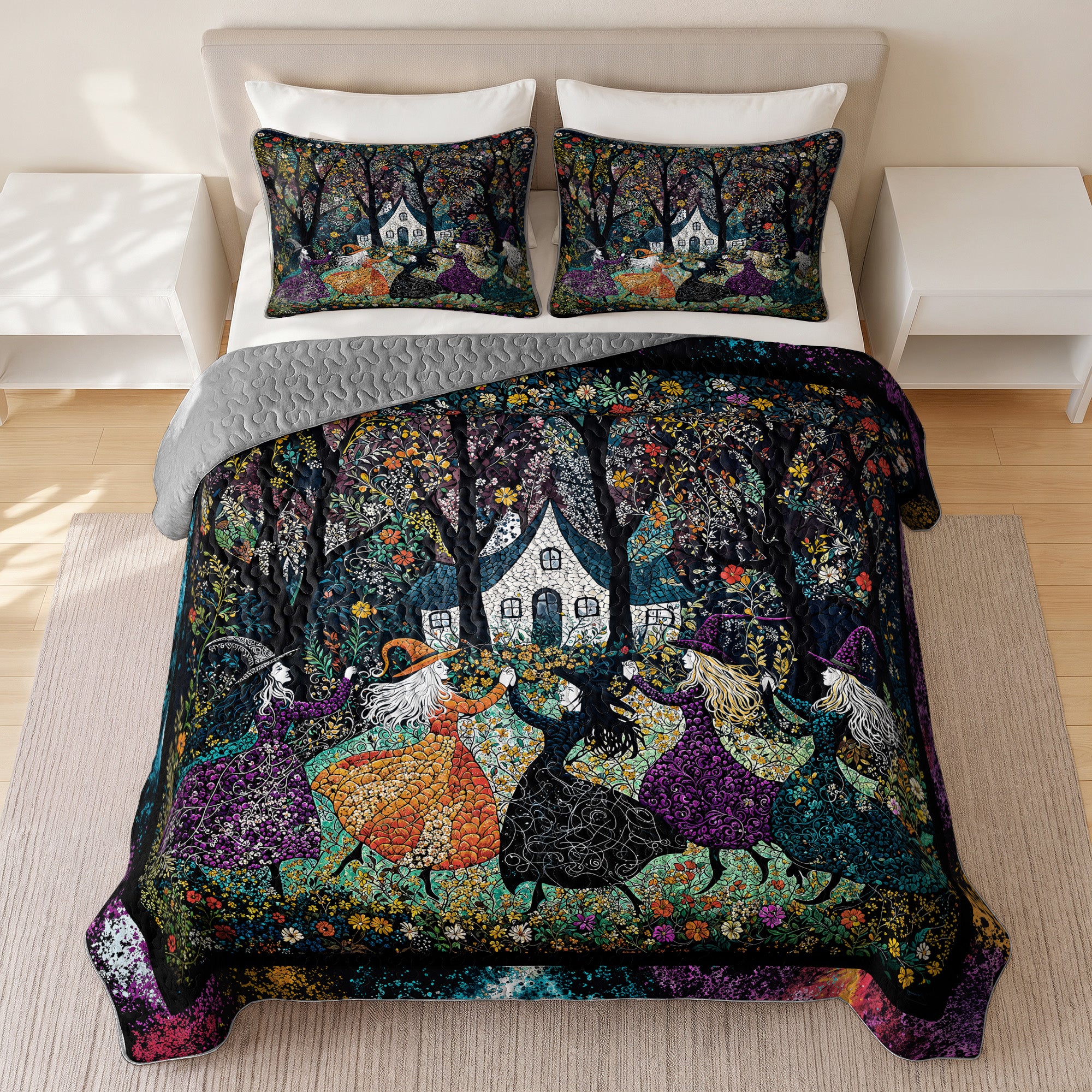 Shineful All Season Quilt 3-Piece Set Beautiful Witchy Woman