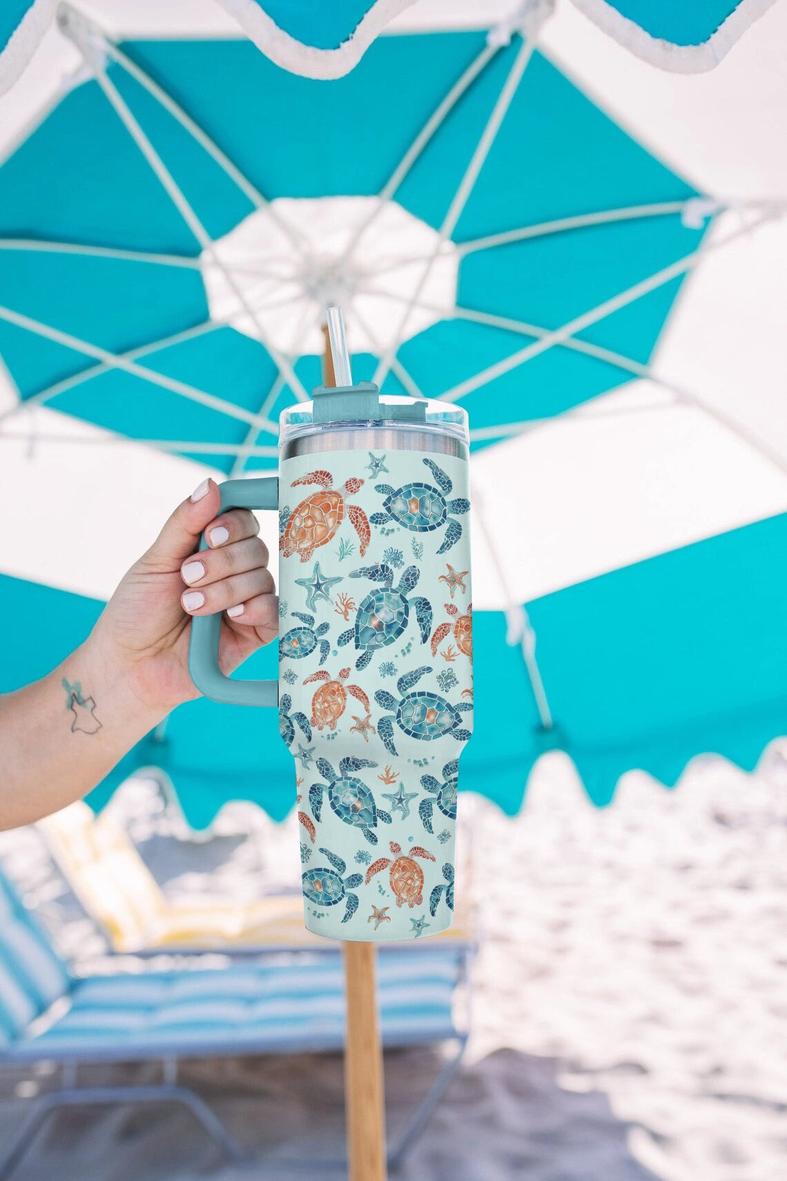 Shineful Tumbler Orange Turtle