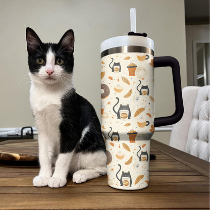 Shineful Tumbler Cozy Cat Coffee