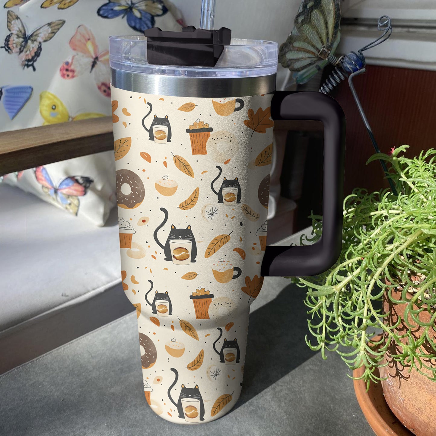 Shineful Tumbler Cozy Cat Coffee