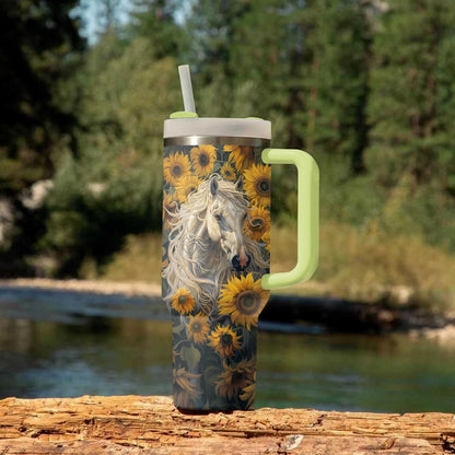 Shineful Tumbler Radiant Horse & Sunflowers