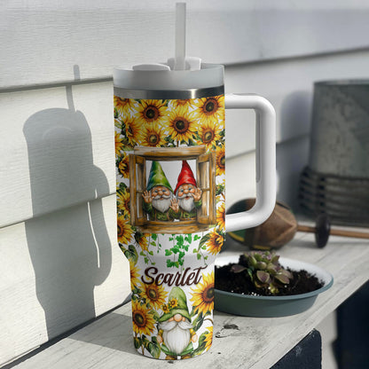 Shineful Tumbler Personalized Sunflower Lucky Gnomes