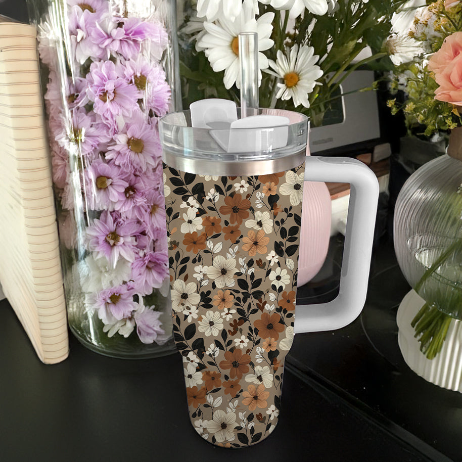 Shineful Tumbler Fall Flowers