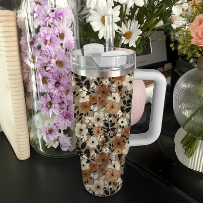 Shineful Tumbler Fall Flowers
