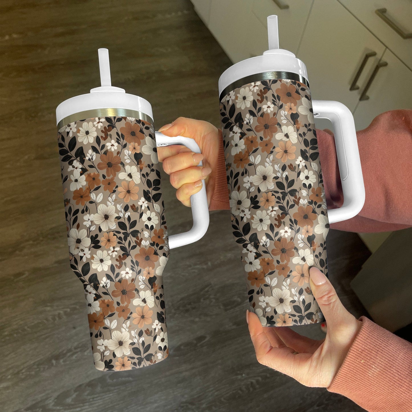 Shineful Tumbler Fall Flowers
