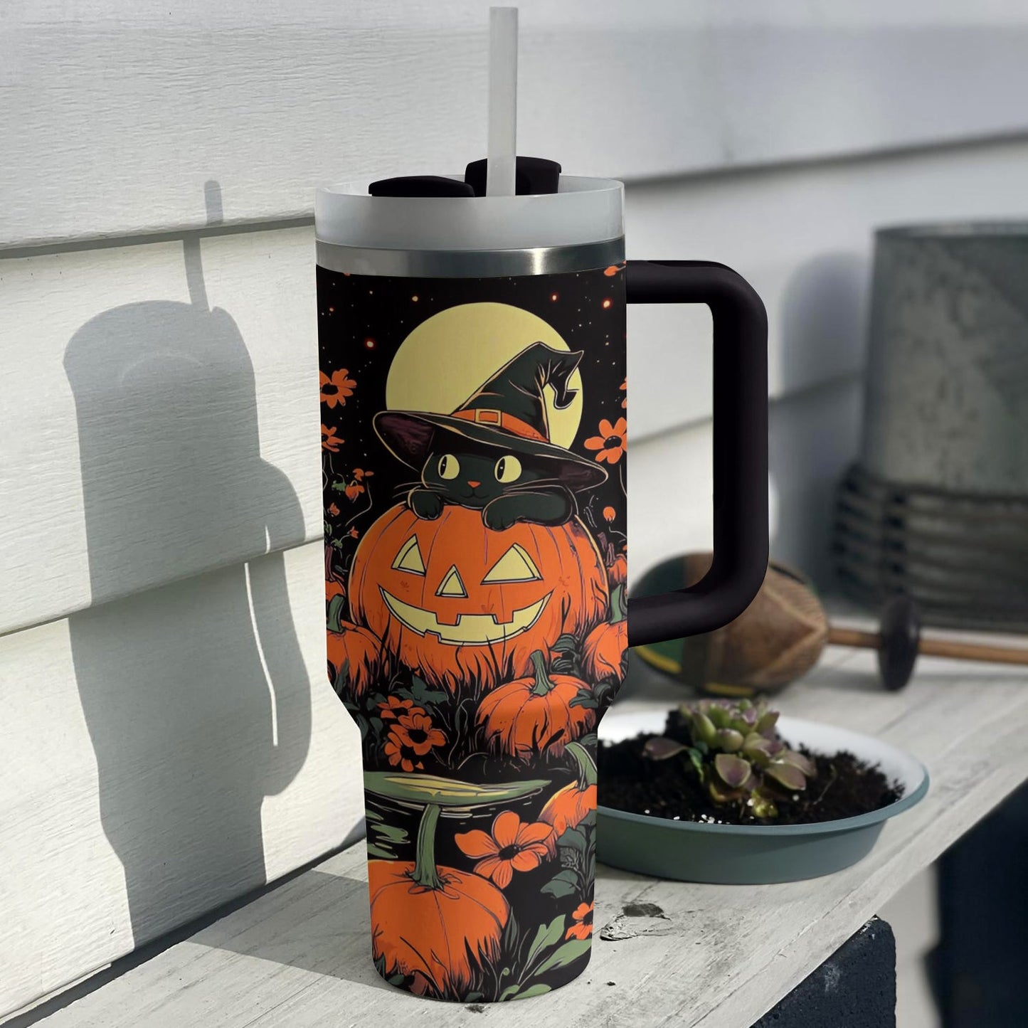 Shineful Tumbler Halloween Cat Garden V3