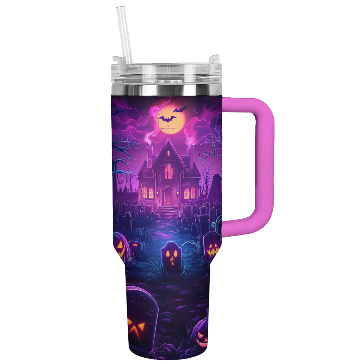 Shineful Tumbler Halloween Neon Graveyard