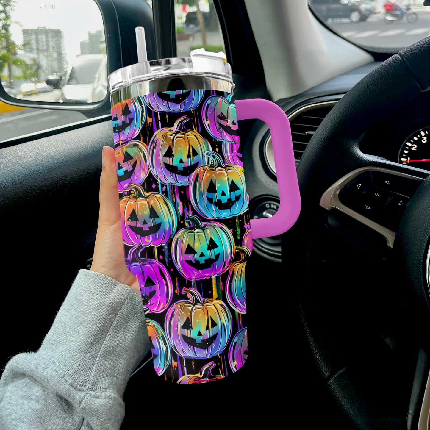 Shineful Tumbler Halloween Pumpkin Pattern
