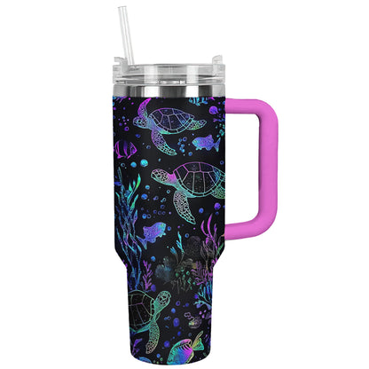 Shineful Tumbler Neon Sea Turtle