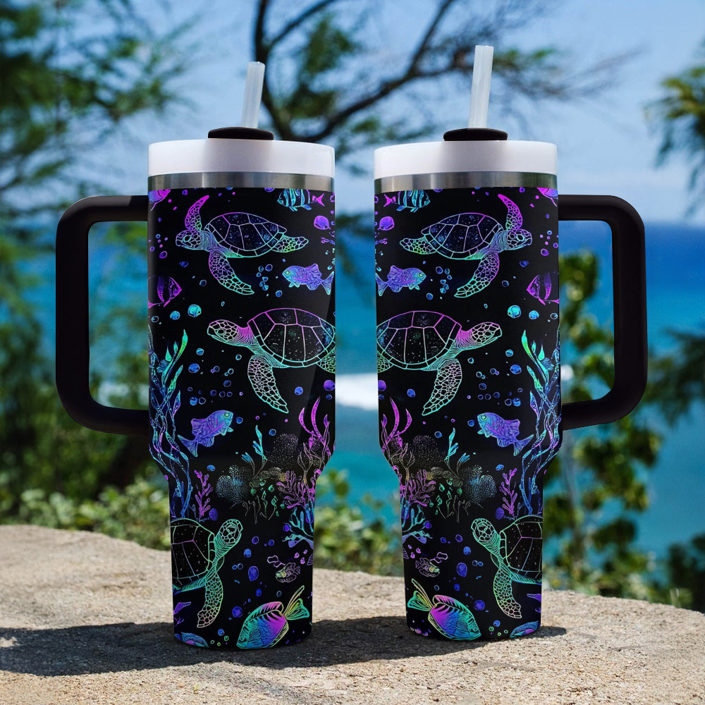 Shineful Tumbler Neon Sea Turtle