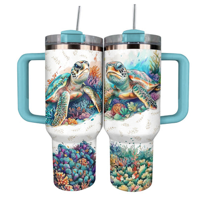 Shineful Tumbler Beautiful Watercolor Sea Turtle