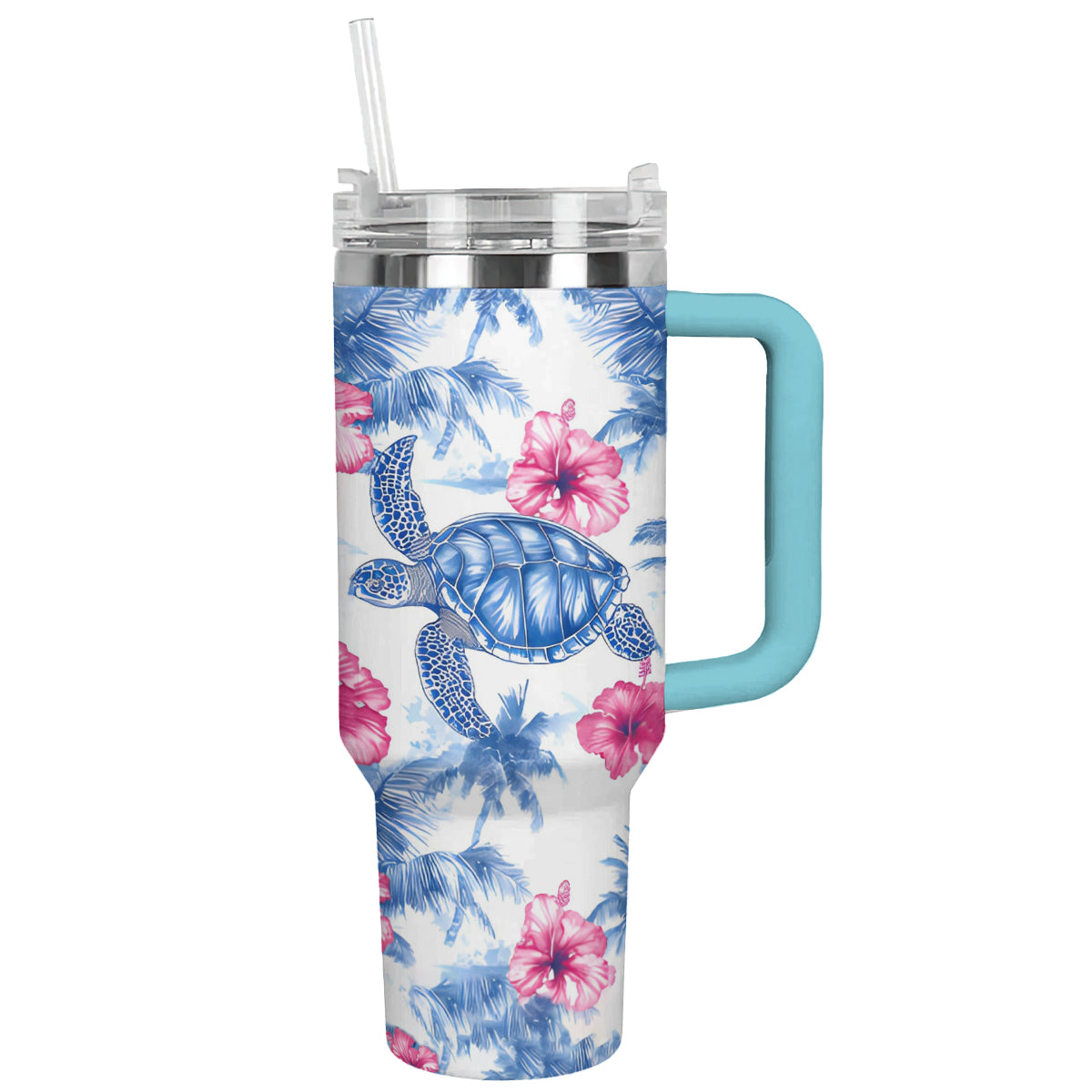 Shineful Tumbler Sea Turtle And Hibiscus