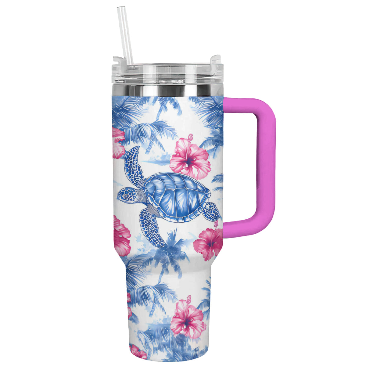 Shineful Tumbler Sea Turtle And Hibiscus