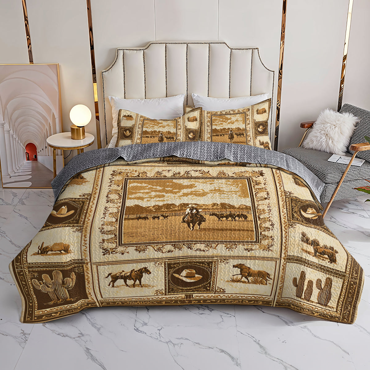 Shineful All Season Quilt 3-Piece Set Wild West V1