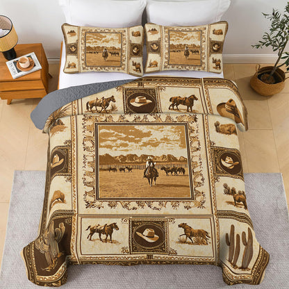 Shineful All Season Quilt 3-Piece Set Wild West V1
