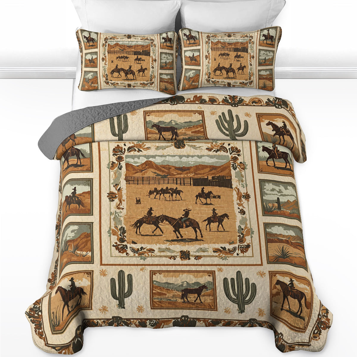 Shineful All Season Quilt 3-Piece Set Wild West V2