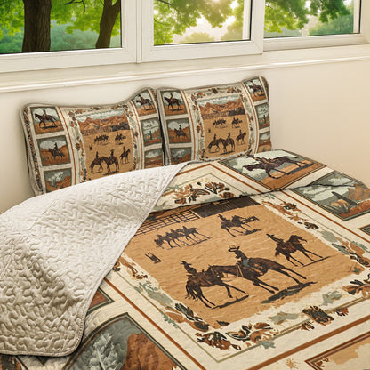 Shineful All Season Quilt 3-Piece Set Wild West V2