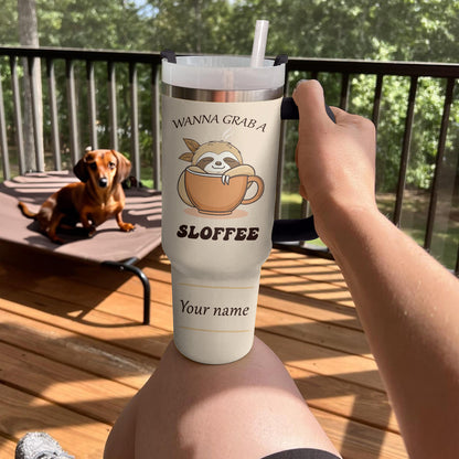 Shineful Tumbler Personalized Sloth Hugger