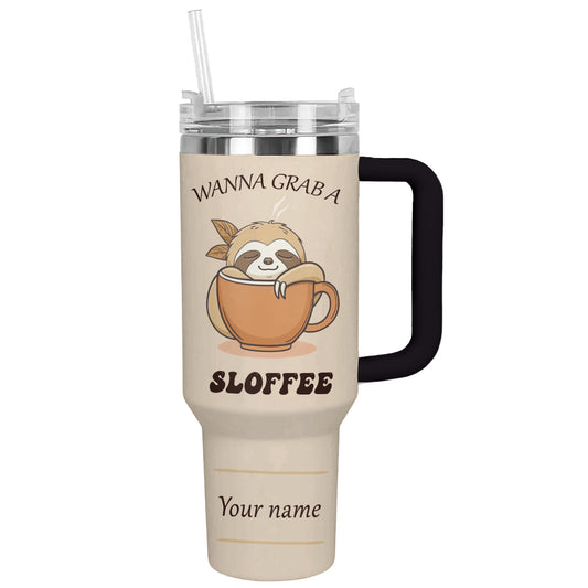 Shineful Tumbler Personalized Sloth Hugger