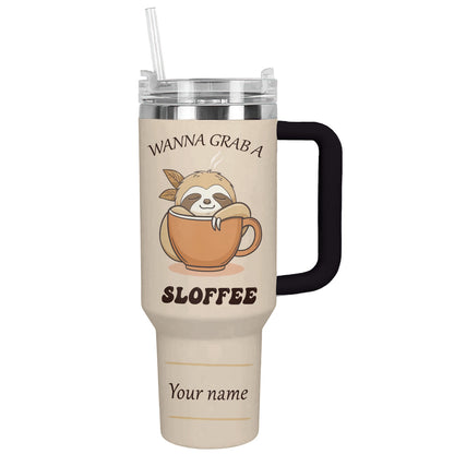Shineful Tumbler Personalized Sloth Hugger